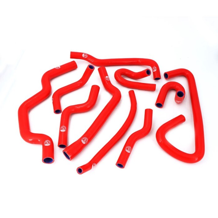 SILICONE RADIATOR HOSE KIT FOR RENAULT Clio I/Williams R19 16S/16V F7P 1.8L 1988-1997  (10pcs) RED/