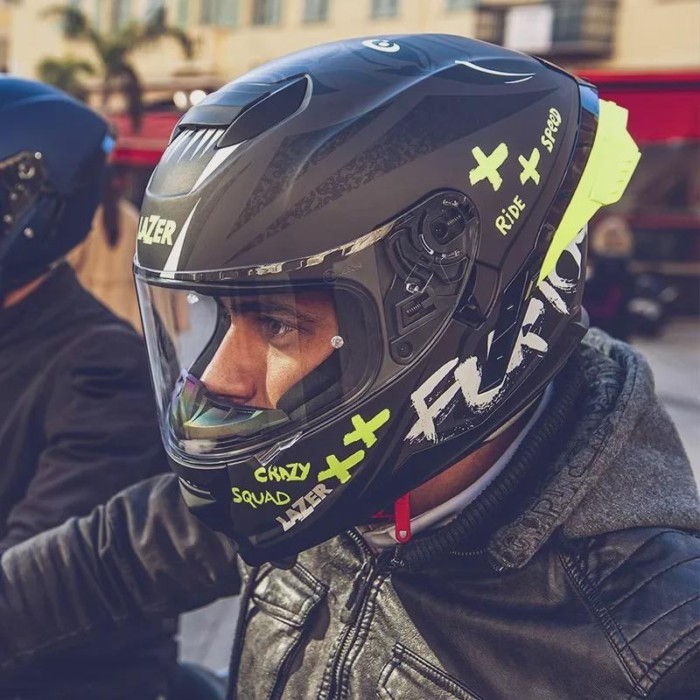 LAZER Motorcycle Helmet Anti-fog Dual Lenses Large Tail Full Face Helmets Men Women Motorbike Racin