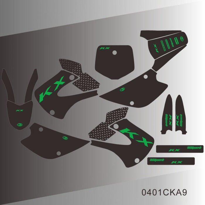 For KAWASAKI KX 85 KX85 KX100 KX 100 2001-2013 Full Graphics Decals Stickers Motorcycle Background
