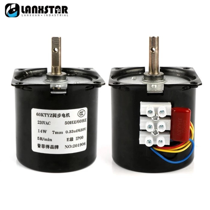 60KTYZ Permanent Magnet Synchronous Motor Gear 50Hz 14W 220V DC Micro Gear Motor 1rpm 2.5 rpm Low S