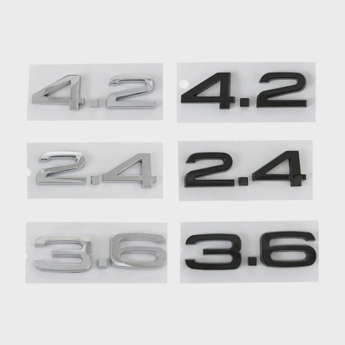 3D ABS Letters Car Styling Rear Trunk Badge 4.2 2.4 3.6 Emblem Logo For A3 A4 A5 A6 A7 A8 Q2 Q3 Q5