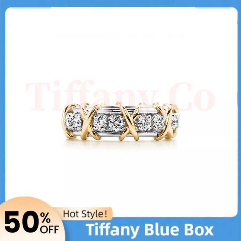 Tiffany Co Jean Schlumberger แหวนหินสิบหก ทอง 18K พร้อมเพชร หรูหราไม่มีเวลาสำหรับผู้หญิง