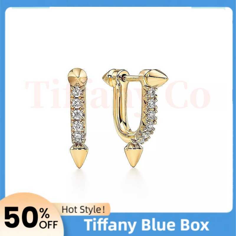 Tiffany Titan By Pharrell Small Earrings 18K Gold Diamonds Spear Motif Minimalist Office Wear