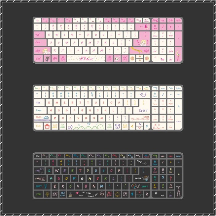 เหมาะสําหรับ Logitech MK470 K580 คีย์บอร์ดฟิล์มการ์ตูนน่ารักสาวสีชมพู Custom-Made Anti-ที่กําหนดเอง