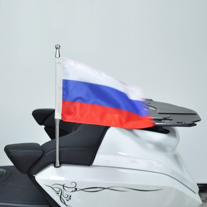 Panical Russia Passenger Rear Trunk Flag Set Flagpole Kit For Honda Gold Wing Tour GL1800 2018-2024