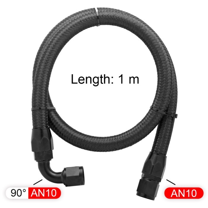 AN10 AN8 AN6 1Meter Nylon Brained Oil Hose Line Hose Tube With 0Degree 90Degree 45Degree Swivel Hos