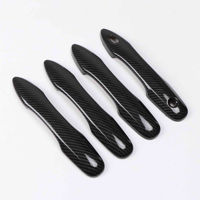 For Toyota Prius 50 2016 2017 2018 2019 2020 XW50 ABS Chrome Carbon Fiber Black Door Handle Covers