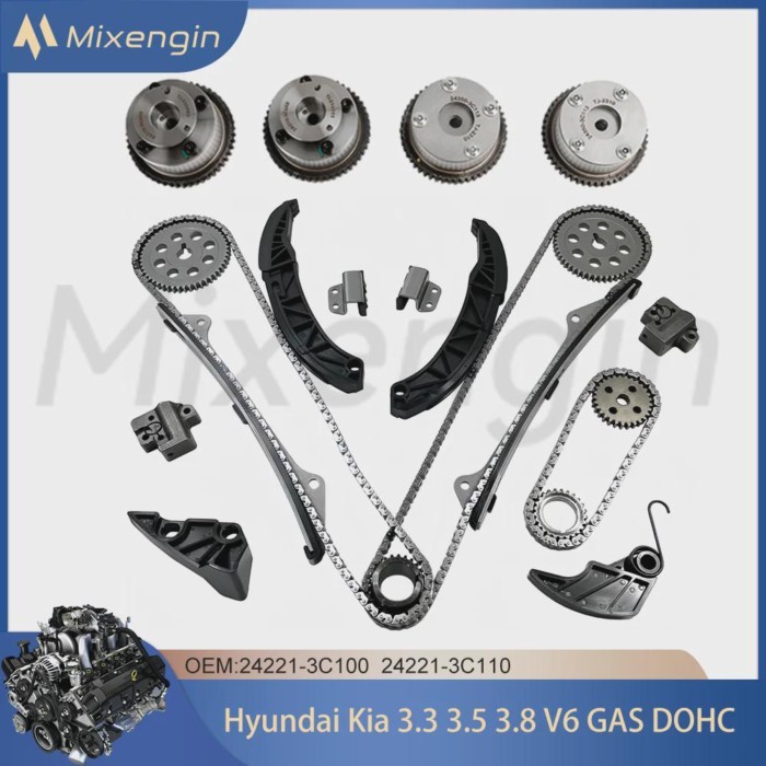 Timing Chain Kit With VVT Gear For 06-13 3.3 3.5 3.8 V6 GAS G6DA G6DB G6DC Hyundai Azera Kia Sorent