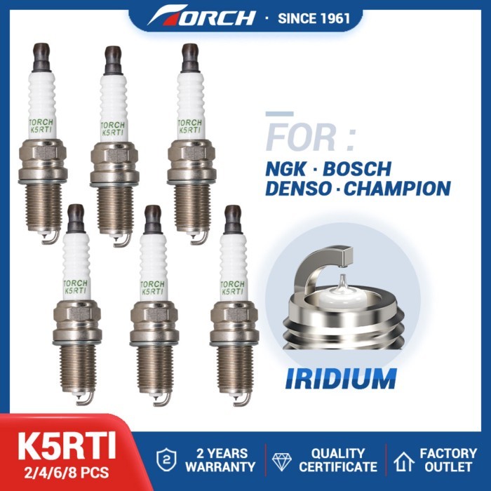 2-8PCS Iridium Spark Plugs Torch K5RTI Replace for BKR5EIX BKR5E BKR5ES FR5EI FR8DS Denso FK16R-A8