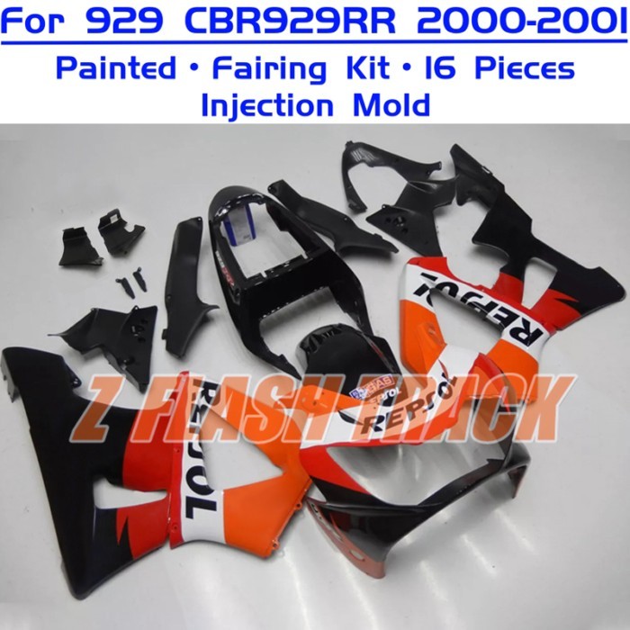 For Honda CBR929RR CBR 929RR 929 CBR929 RR 2000 2001 Cowl Plastic Body Fairing Kit Bodywork ABS Inj
