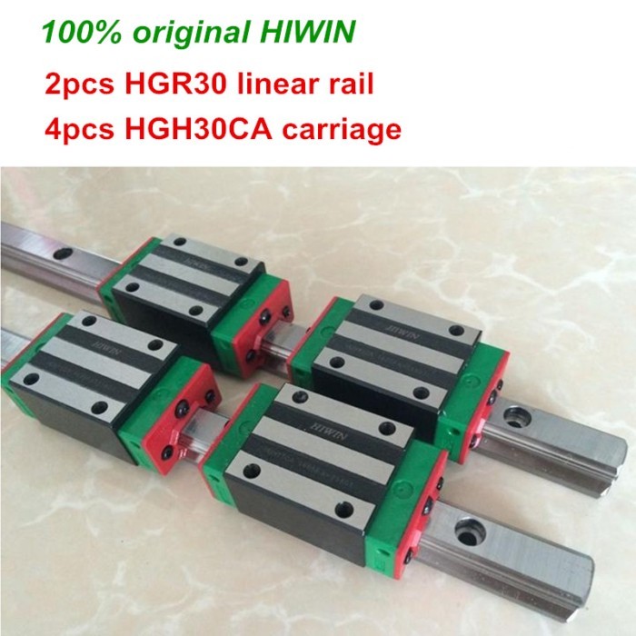 100% original HIWIN 2pcs HGR30 200mm - 1500mm Linear Guide rail + 4pcs HGH30CA / HGW30CA HIWIN Carr