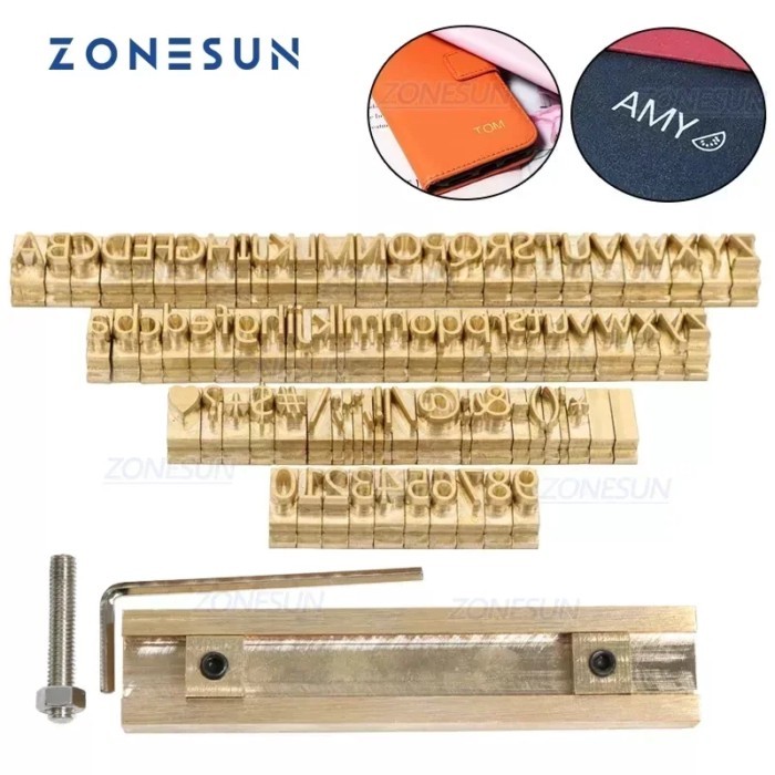 ZONESUN Custom Letter Stamp Brass Alphabet Emoticons Mold Adjustable Words DIY Phonecase Leather Br