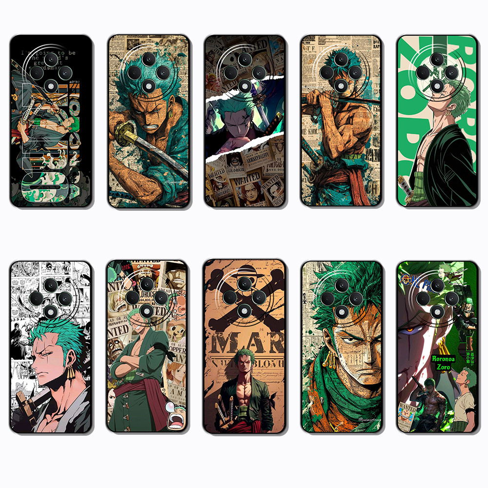 สําหรับ OPPO F5 F7 F9 F11 F25 F27 K12X R9S Roronoa Zoro ขอบสีดําครอบคลุมเคสโทรศัพท์ TPU | Defense Ag