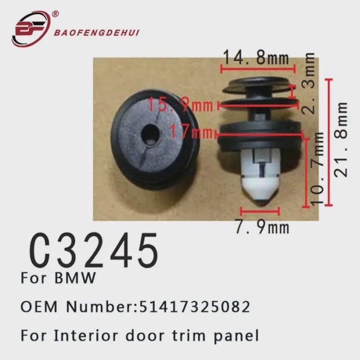 Auto Accessories Clip For BMW X5 X3 G01 Z4 BMW5 G30 G31 G38 BMW6 E36 530i 540i Interior Door Trim P