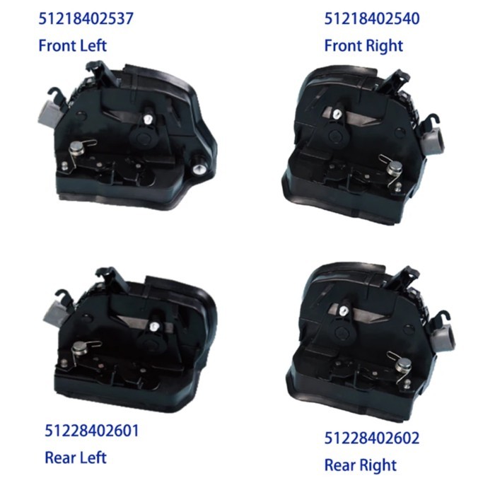 51218402537 Left front 51218402540 Right front 51228402601 Left rear 51228402602 Right rear Door lo