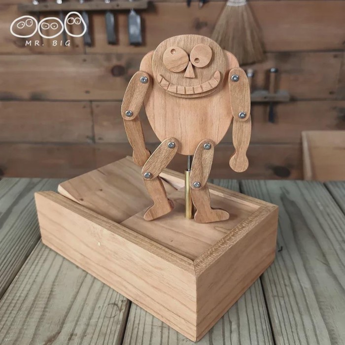 Funny  toys can dance little wooden people, can move decompression toys Wooden fun performance toys