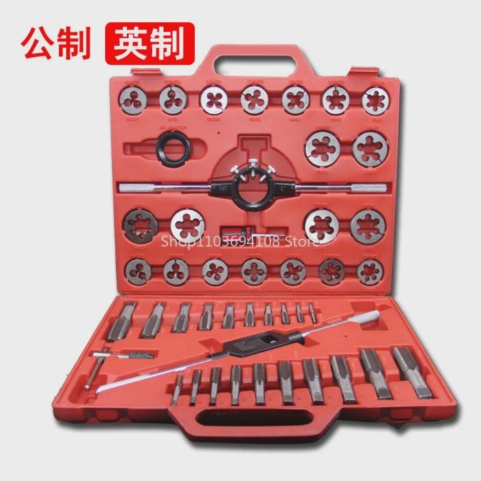 45 Pieces Tap and Screw Die Suite Metric English Set 6-24
