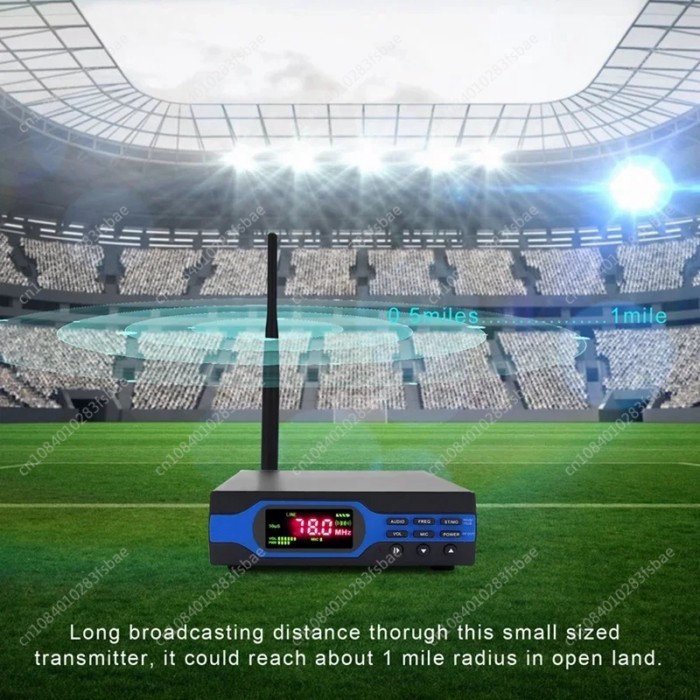 1W Pll Wireless FM Transmitter Stereo Upgraded 1 Watt FM Radio Broadcast MP3 Bluetooth Battery Func