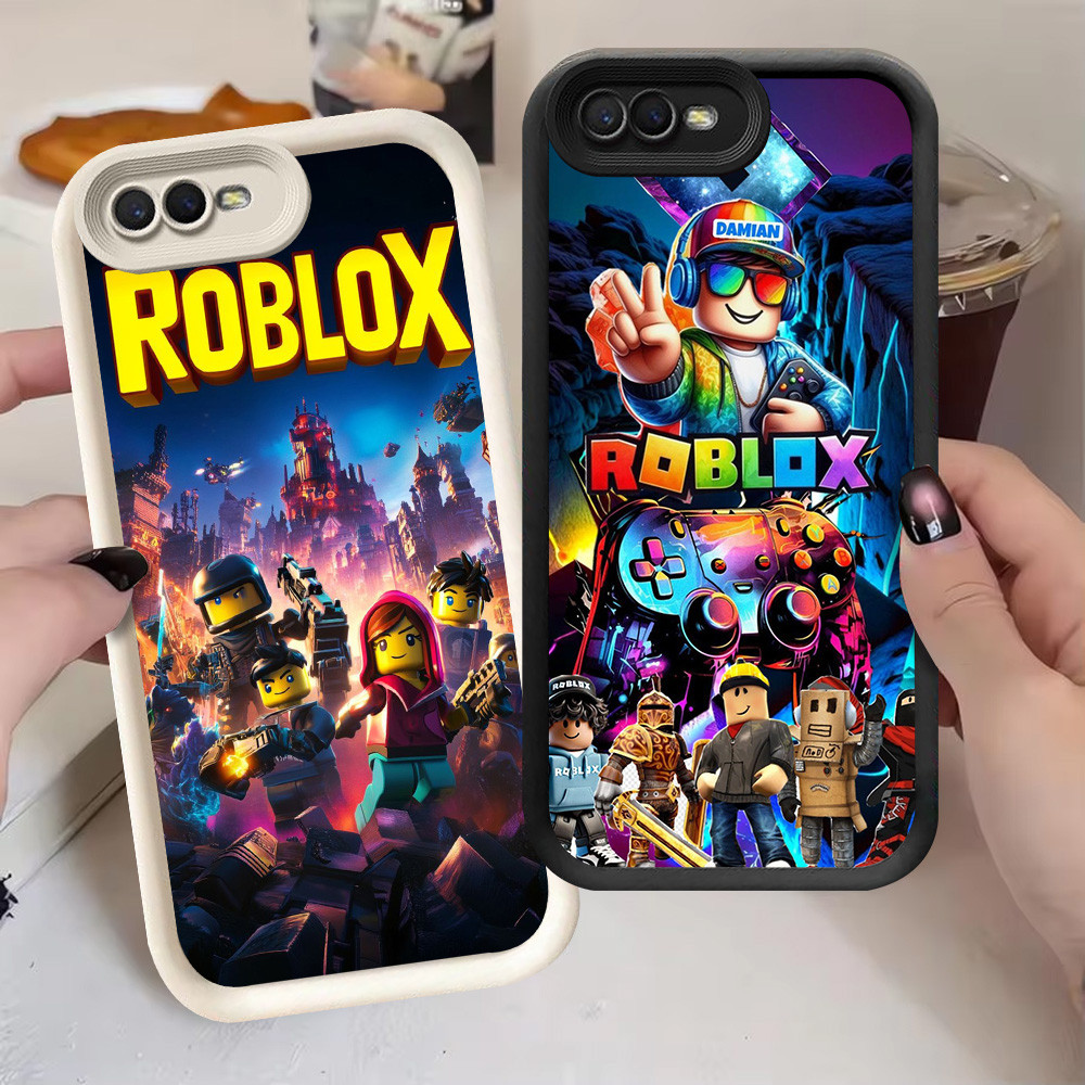 G-21 Roblox Casing สําหรับ OPPO A1K A39 A3S A83 A12E A37 สีดําและสีขาว