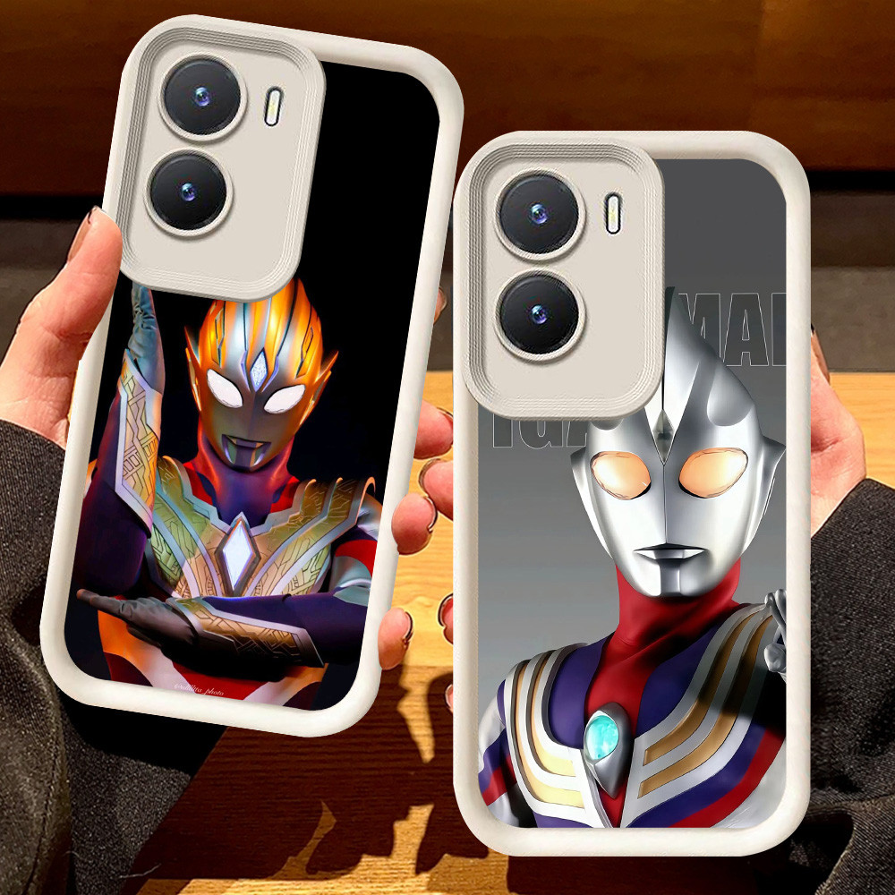 G-57 Ultraman Casing สําหรับ VIVO IQOO Z9 Z9X Y02S Y56 Y16 5G สีดําและสีขาว