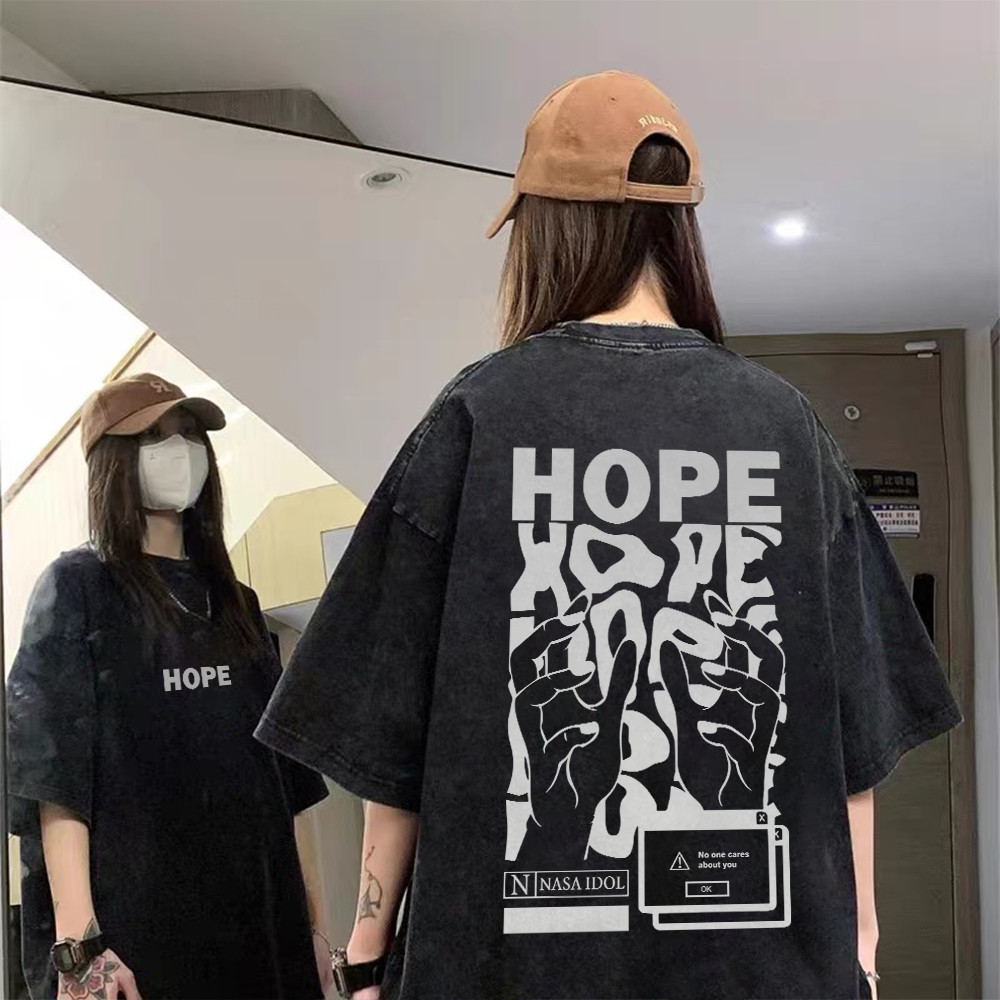 (COD) วินเทจคอกลมแขนสั้น LUVORO T-Shirt unisex ลาย เนื้อผ้านุ่มระบายอากาศดี แขนสั้น ผู้ชายเสื้อยืด oversize ฟอก วินเทจคอกลมแขนสั้น  เสื้อยืดผ้าฟอก Oversize ขนาดใหญ่ เสื้อคู่รัก C800 VT