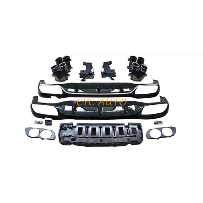 Hot sale E53 AMG rear bumper diffuser with exhaust pipe for Mercedes Benz E CLASS W213 Sport sedan