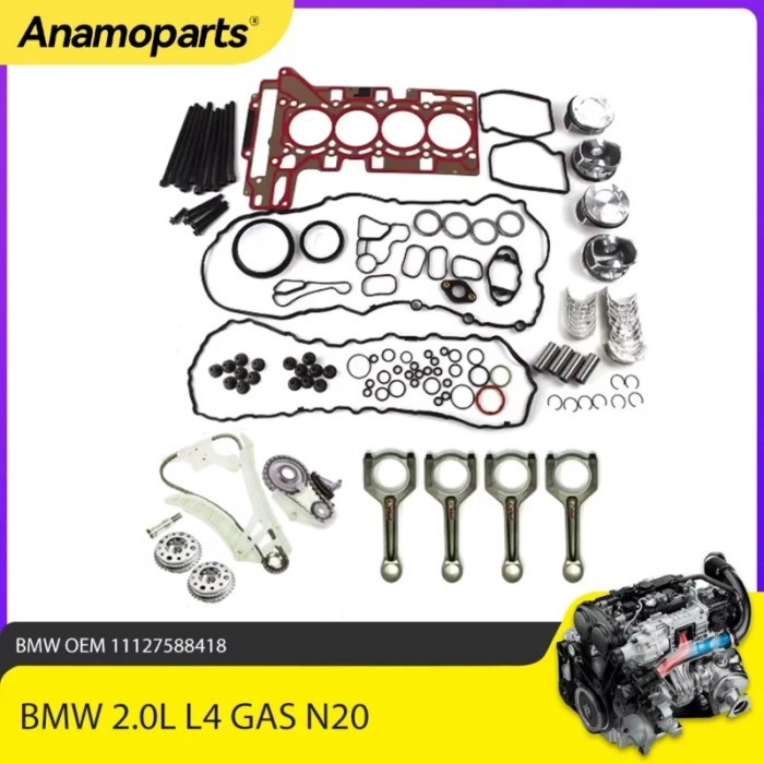 Engine Parts Rebuild Gasket Set Piston Timing Chain Kit VVT Fit 2.0 L N20 N26 For BMW Z4 X1 X3 328i