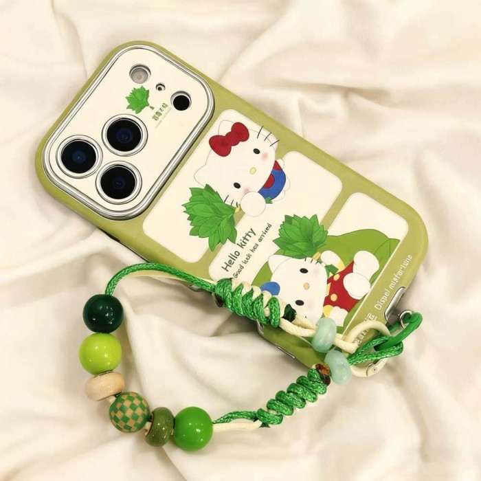 ฤดูใบไม้ร่วงฤดูหนาวลบ Bad Grapefruit Leaf Hello Kitty เหมาะสําหรับ Apple 17promax เคสโทรศัพท์ iPhone