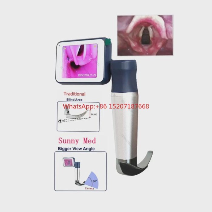 visual laryngoscope tracheal intubation usb video  medical handheld stainless steel blades  laryngo