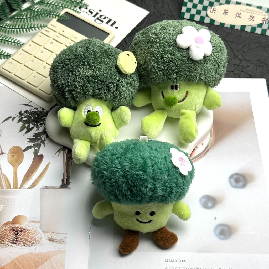 #จี้# Creative Vegetable Plush Toy Pendant Green Onion Pepper Doll Eggplant Broccoli Doll Keychain