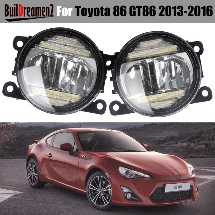 2 Pieces 30W Car Left + Right LED Fog Light Assembly + Daytime Running Lamp DRL H11 For Toyota 86 G