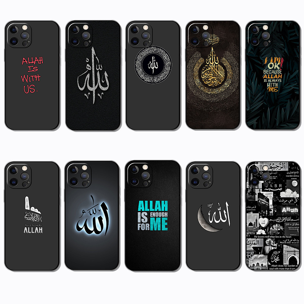 สําหรับ iPhone X XR 14 15 Plus Pro Max VS10 allah Slim Black Border TPU Soft Case | โทรศัพท์เปลือยรู