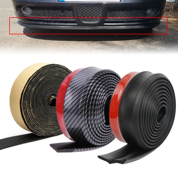 Universal 2.5M Car Bumper Lip Stickers Car Front Bumper Lip Rubber Car Bumper Protectors Exterior M