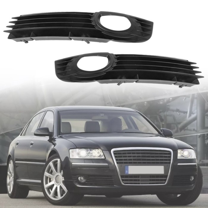 Front Bumper Fog Light Grille Cover For Audi A8 D3 2005 2006 2007 4E0807681AD 4E0807682AD