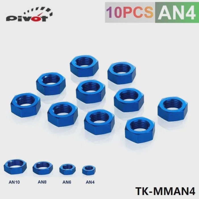 turbo fitting 4AN AN4 AN-4 Blue adapter bulkhead nut Aluminum Finish Nut Seal Lock Fitting Adapter