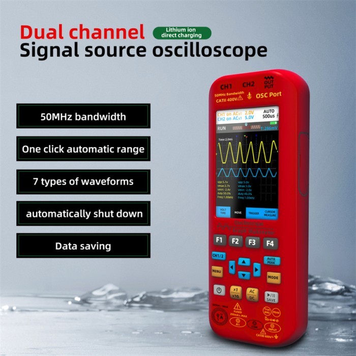 BSIDE O7 O9 Handheld Oscilloscope Digital Multimeter+Function Signal Generator 4-IN-1 Dual Channel