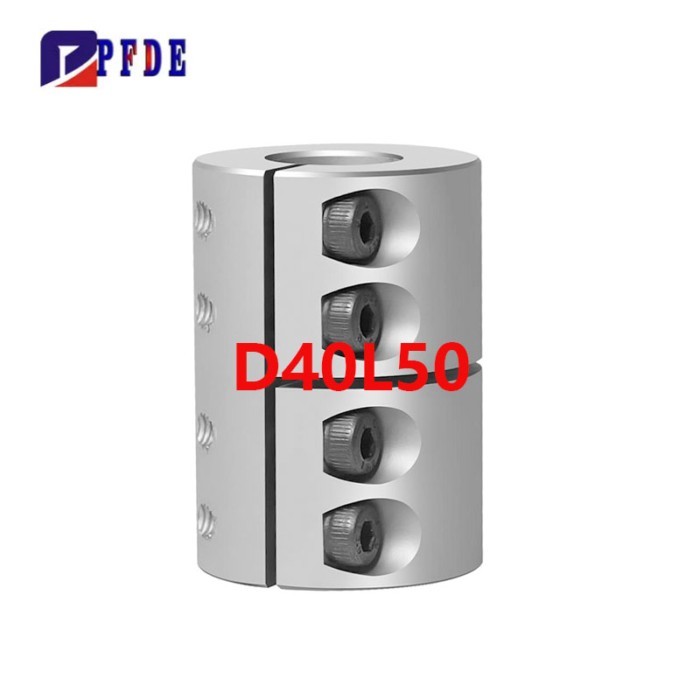 T8 Lead Screw Rigid Shaft Coupling, Aluminum Rigid Clamp-on Couplings D40 L50 for Stepper Motor Ser