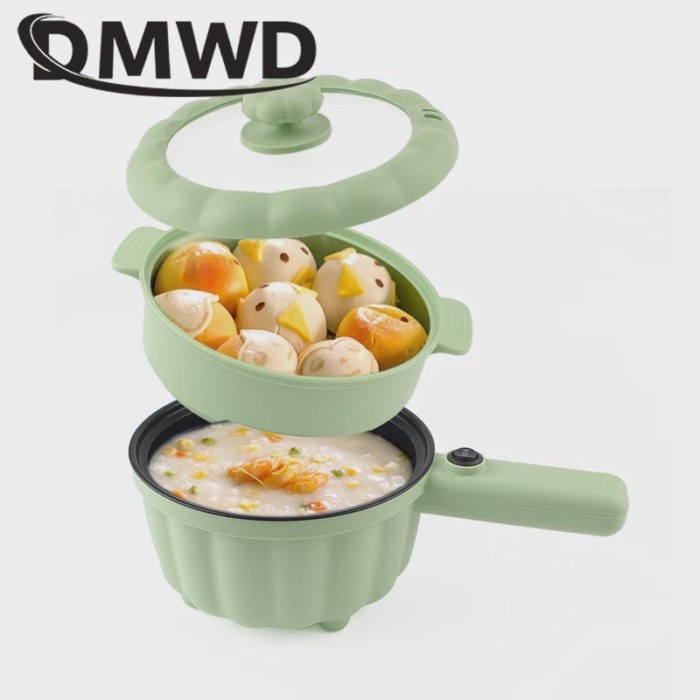 Multifunction Electric Skillet MIni Hotpot Noodles Rice Cooker Pancake Eggs Frying Pan Food Steamer