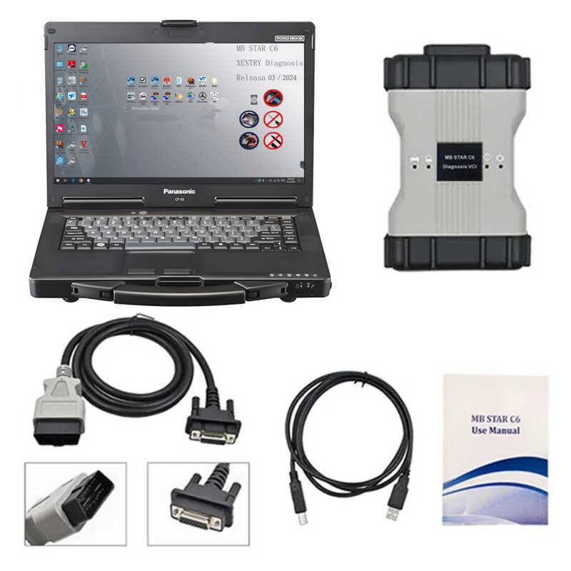V2025.03 MB STAR C6 Benz Car Fault Diagnostic Instrument พร้อมคอมพิวเตอร์ CF53