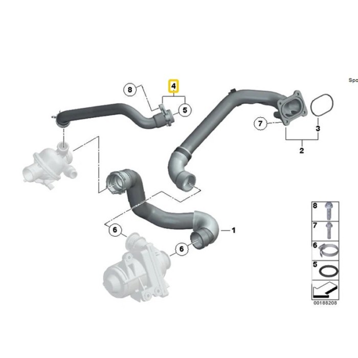 Radiator Hose Water Pipe Hose for BM F07 F10 F11 F01 F02 11537580969 N54 N55