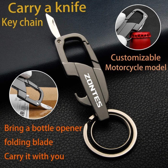For ZONTES Series Titanium Motocar KeyChain Super Lightweight Titanium EDC Tool Keychain Hanging Bu