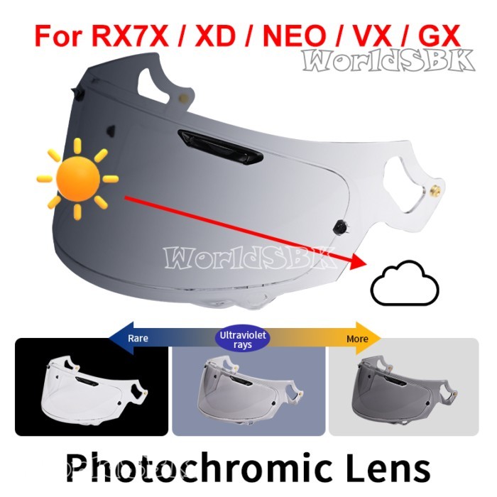 Photochromic Visor for ARAI RX-7X RX7X CORSAIR-X RC RX-7V RX7V PAPIDE-NEO XD VAS-V ASTRO-GX QUANTUM