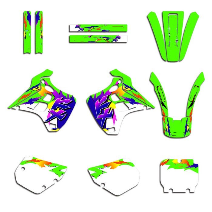 KX125 250 Graphics Decals Sticker Kit For Kawasaki KX125 KX250 1990 1991