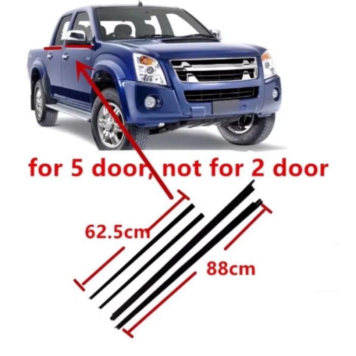 4 Pieces Outside Windows Rubber Outside for Isuzu D-MAX 2002-2012 Glass Protector Weatherstrip for