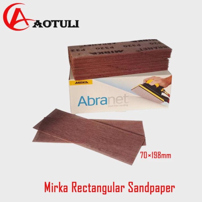 Mirka 70×198mm Rectangular Mesh Sandpaper - Flocking Car Sheet Metal Putty Grinding Mesh Sand 80-40