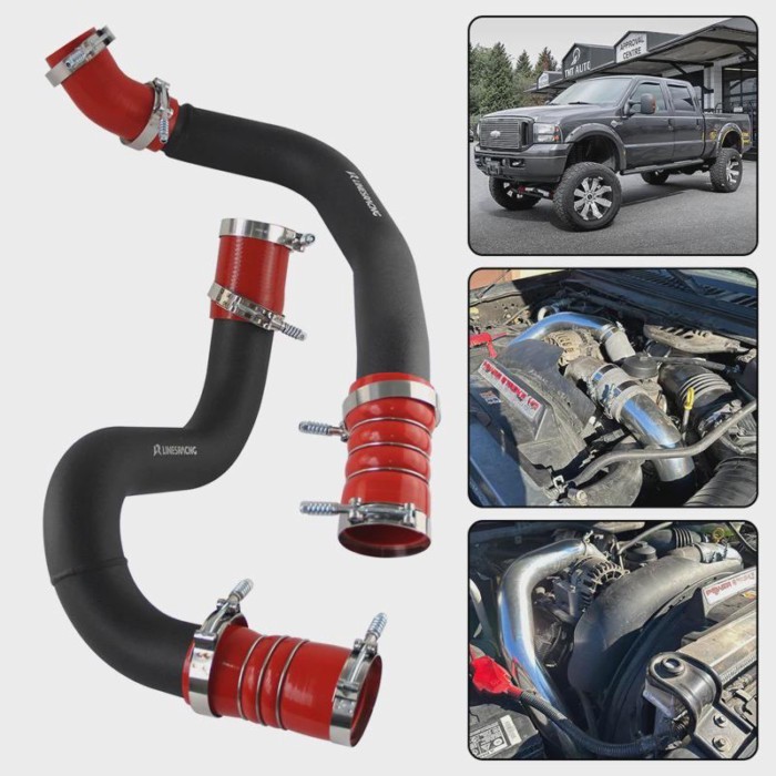 Intercooler Pipe Tubes&Boot Clamps Kit For 03-07 Ford 6.0L Turbo Diesel Powerstroke V8 Engine F250