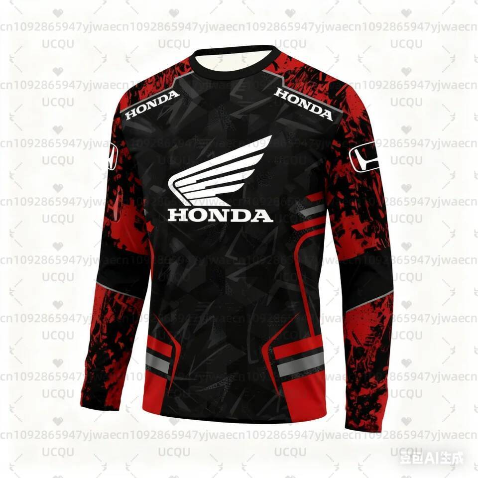 เสื้อยืดแขนยาว Honda High Performance แห้งไวและระบายอากาศได้ดี เหมาะสำหรับผู้ขับขี่ทางลุยและไบค์เกอร์ป่าเขา