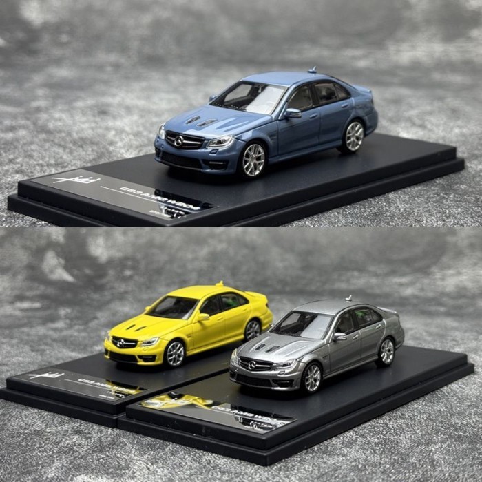 KING MODEL 1: 64 Mercedes-Benz C63 AMG W204 โมเดลรถโลหะผสมเครื่องประดับ
