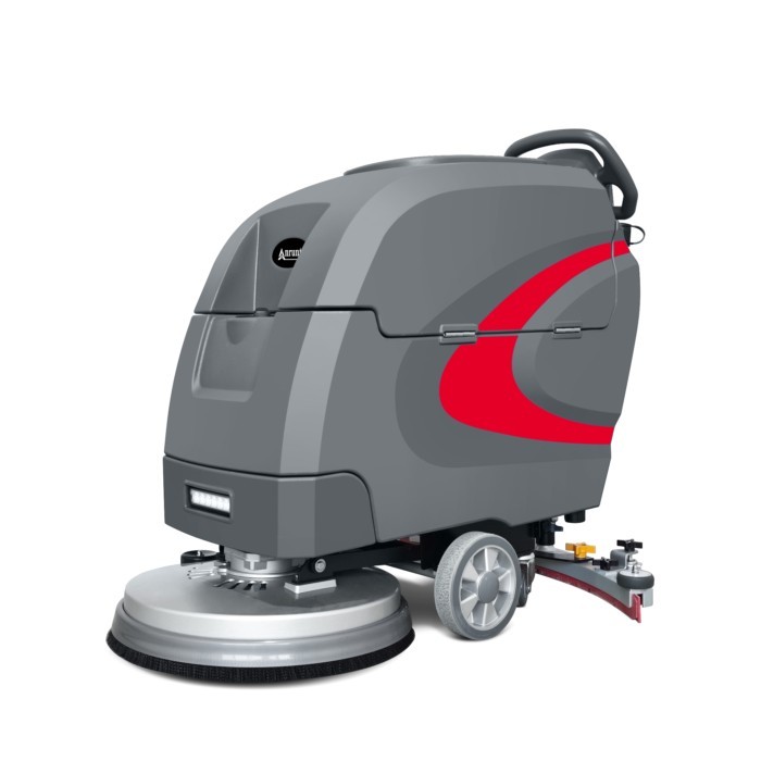 Hand Push Scrubber Road Walk Behind Floor Scrubber Street Electric Cleaning Manual Scrubber Wireles