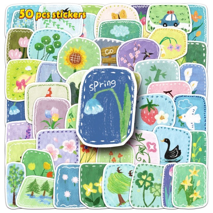 50 ชิ้น Aesthetic Journal สติกเกอร์,ดอกไม้ Kawaii สติกเกอร์, Scrapbooking Supplies สําหรับ DIY Journ